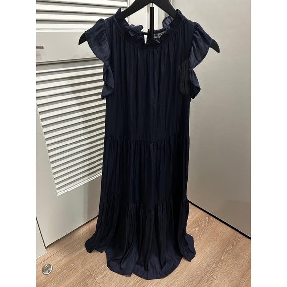 Yakira Bella Dresses & Skirts - Yakira Bella Womens XS Navy Ruffled Tiered Sleeveless Dress Flowy Boho